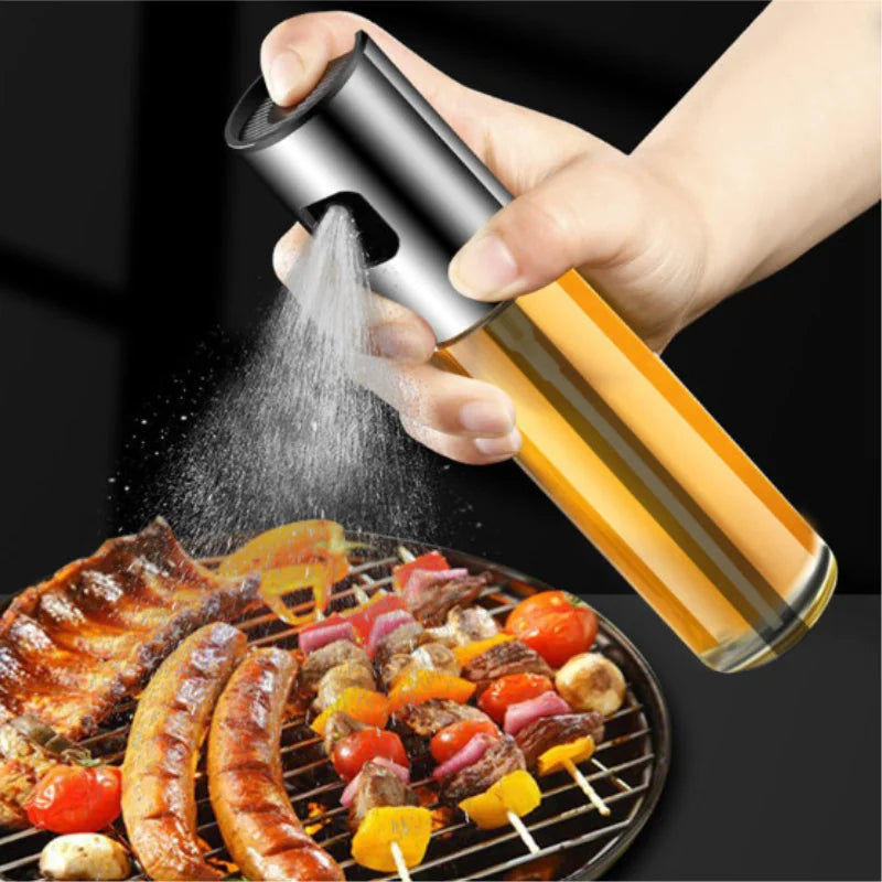 Spray de Azeite Pulverizador Borrifador - Vidro e INOX, 200ml - Precisão e Elegância para Cozinhar com Saúde!