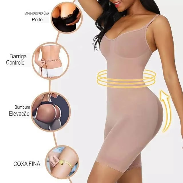 Transforme Seu Corpo em Minutos: Experimente o Body e Short Modelador Sem Costura e Sinta a Diferença